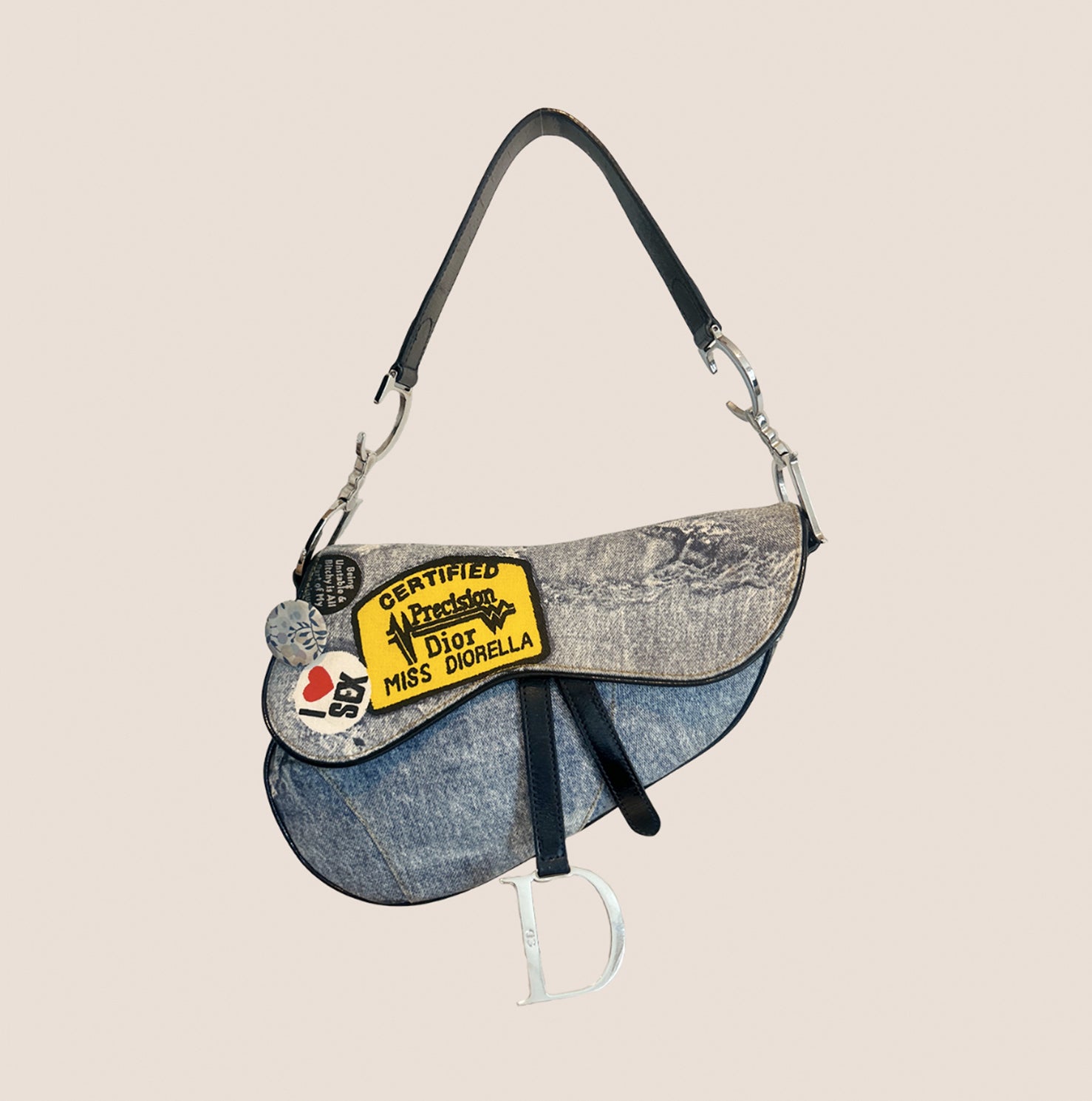 CHRISTIAN DIOR 2001 DENIM "MISS DIORELLA" SADDLE BAG