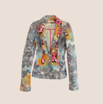 CHRISTIAN DIOR 2004 "DIOR KAOS" GRAFFITI PRINT BLAZER