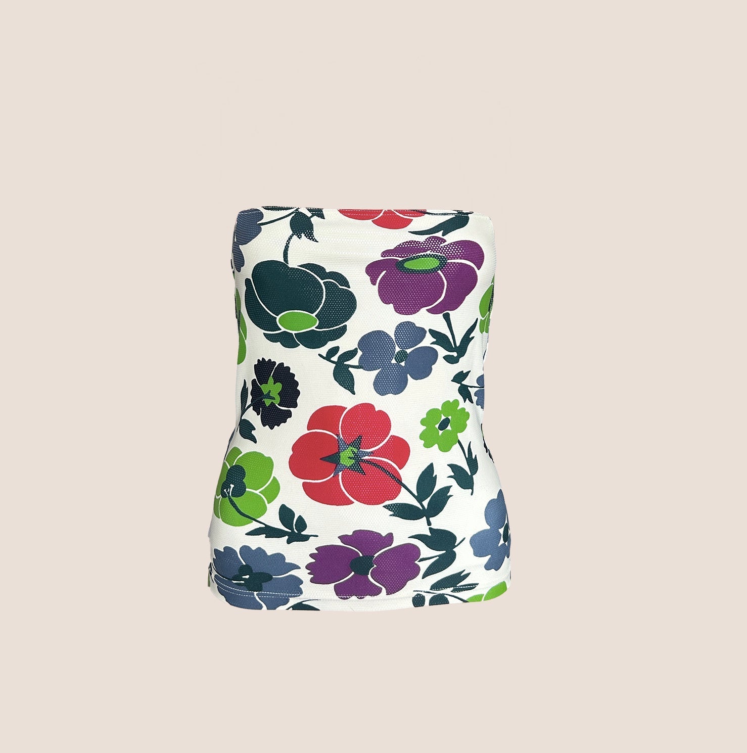 CHRISTIAN DIOR FALL 2001 FLORAL PRINT TUBE TOP