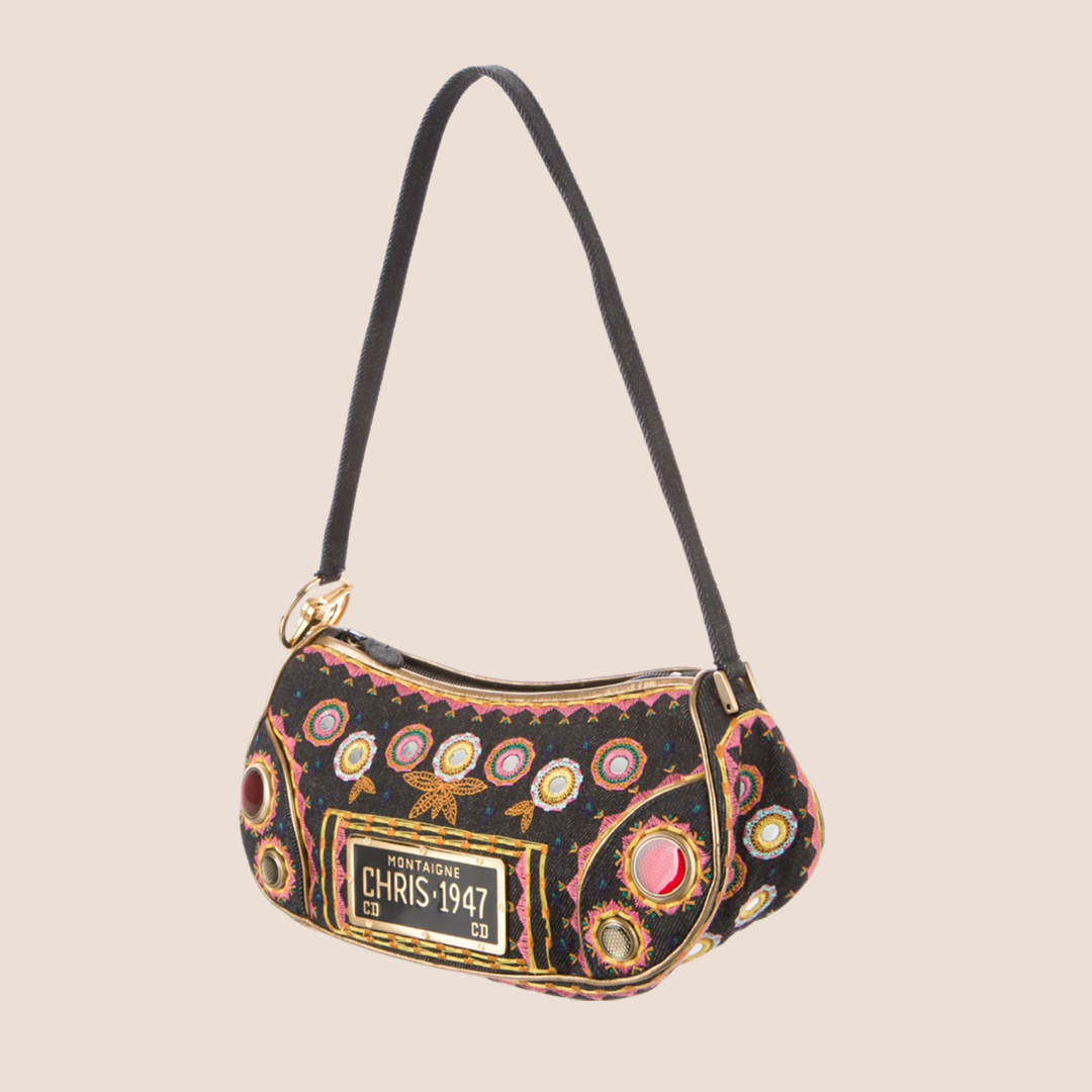 CHRISTIAN DIOR EMBROIDERED MONTAIGNE CHRIS 1947 BAG