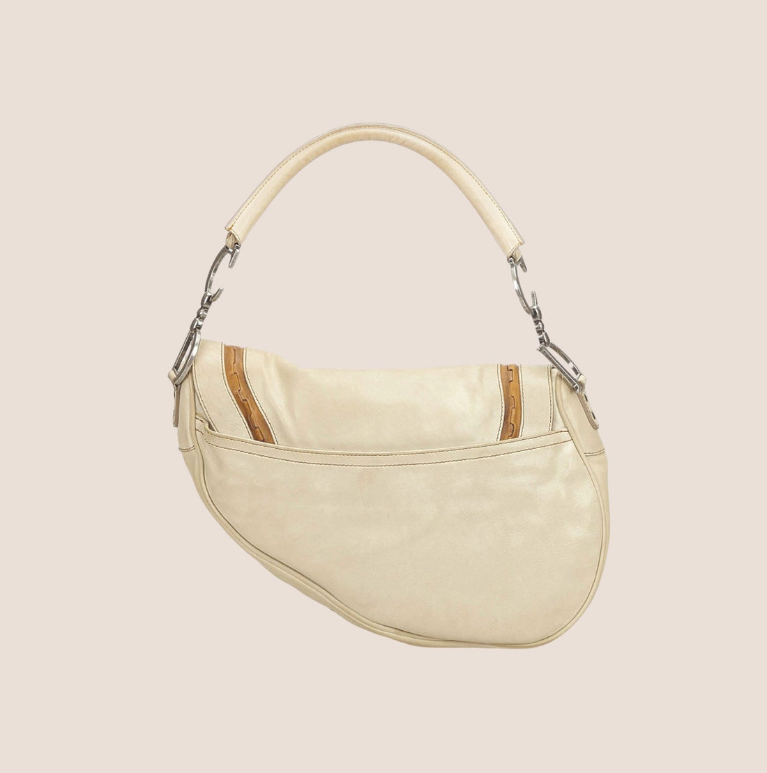 CHRISTIAN DIOR 2007 BEIGE LEATHER GAUCHO SADDLE BAG