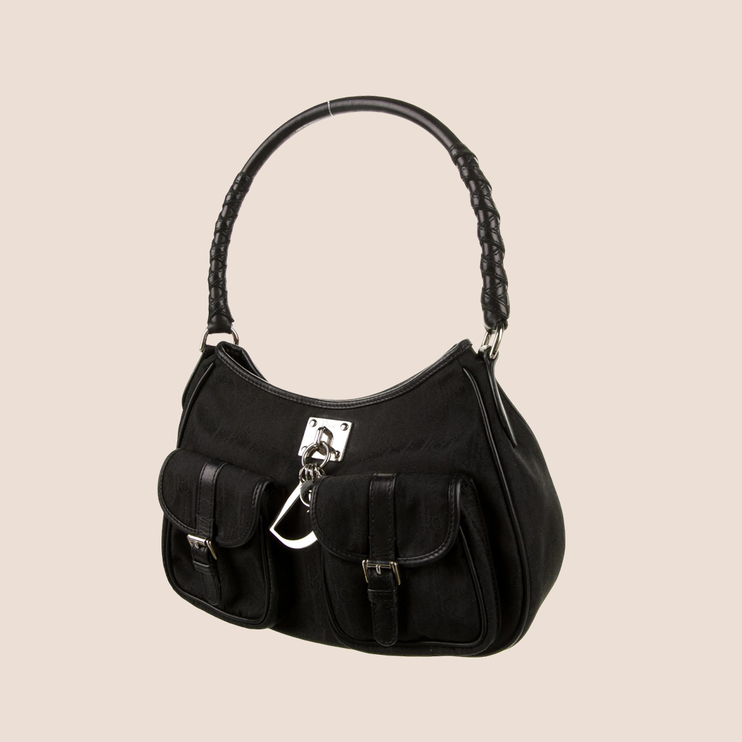 CHRISTIAN DIOR BLACK DIORISSIMO LOVELY CHARMS SHOULDER BAG