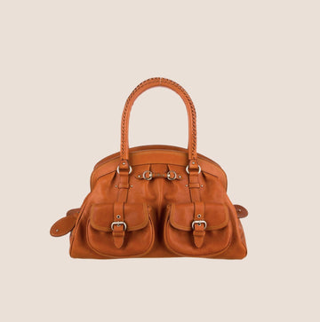 CHRISTIAN DIOR 2007 ORANGE LEATHER MY DIOR BAG