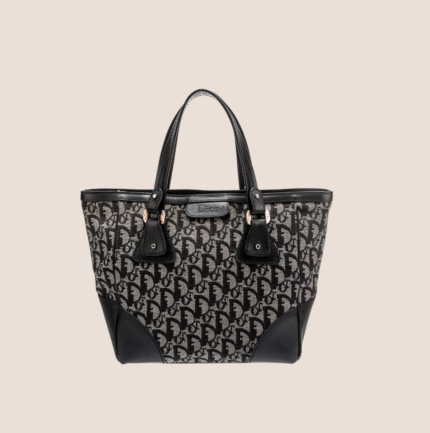 CHRISTIAN DIOR 2005 NAVY TROTTER TOTE BAG