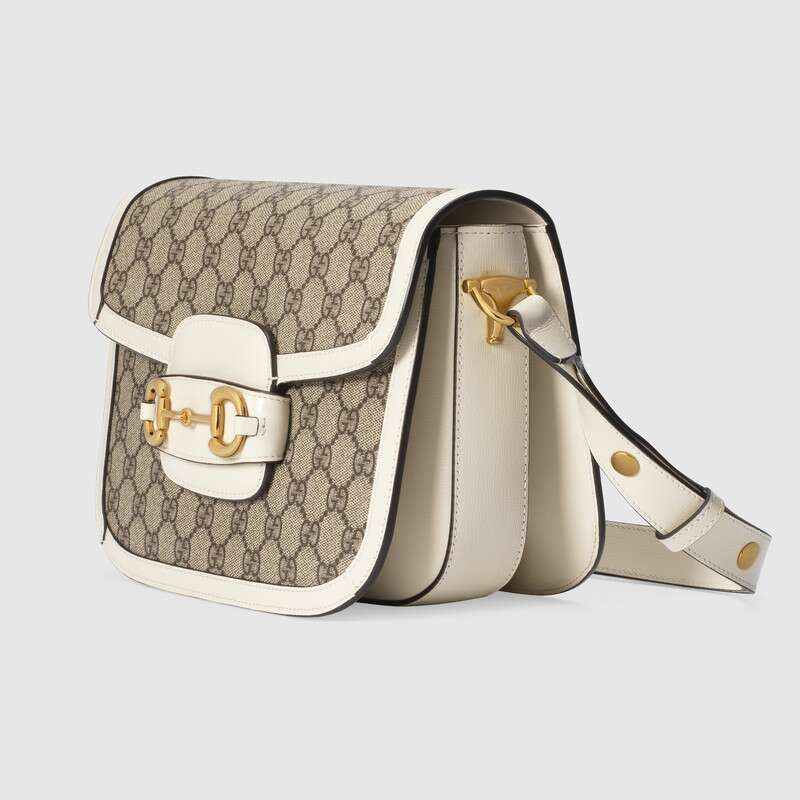 Gucci Horsebit 1955 Small Shoulder Bag White Leather