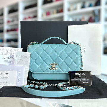 *Full Set, Receipt* Medium Business Affinity Quilted Caviar Blue GHW No 29