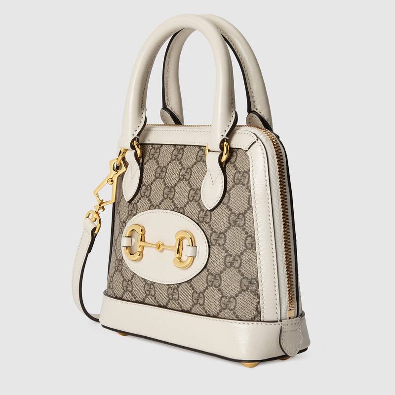 Gucci Horsebit 1955 Mini Top Handle Bag White Leather
