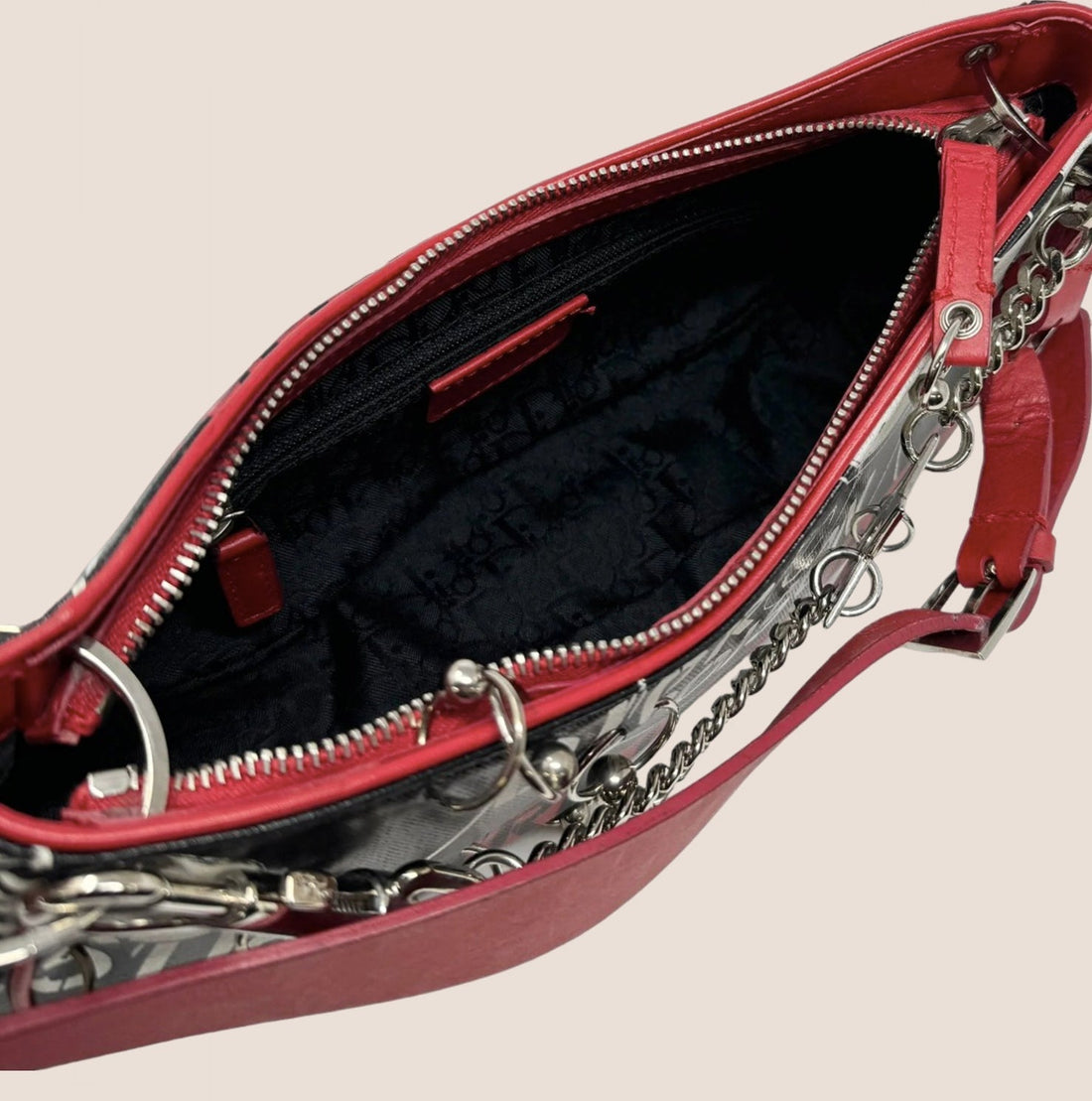 CHRISTIAN DIOR 2004 PIERCED HARDCORE SHOULDER BAG