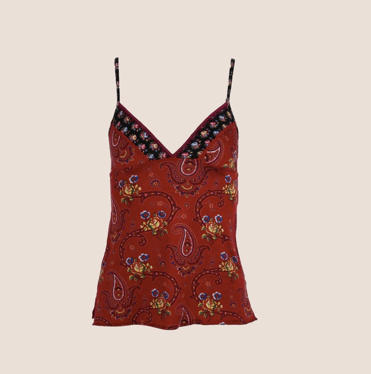 CHRISTIAN DIOR 2002 RED BANDANA PRINT CAMISOLE TOP