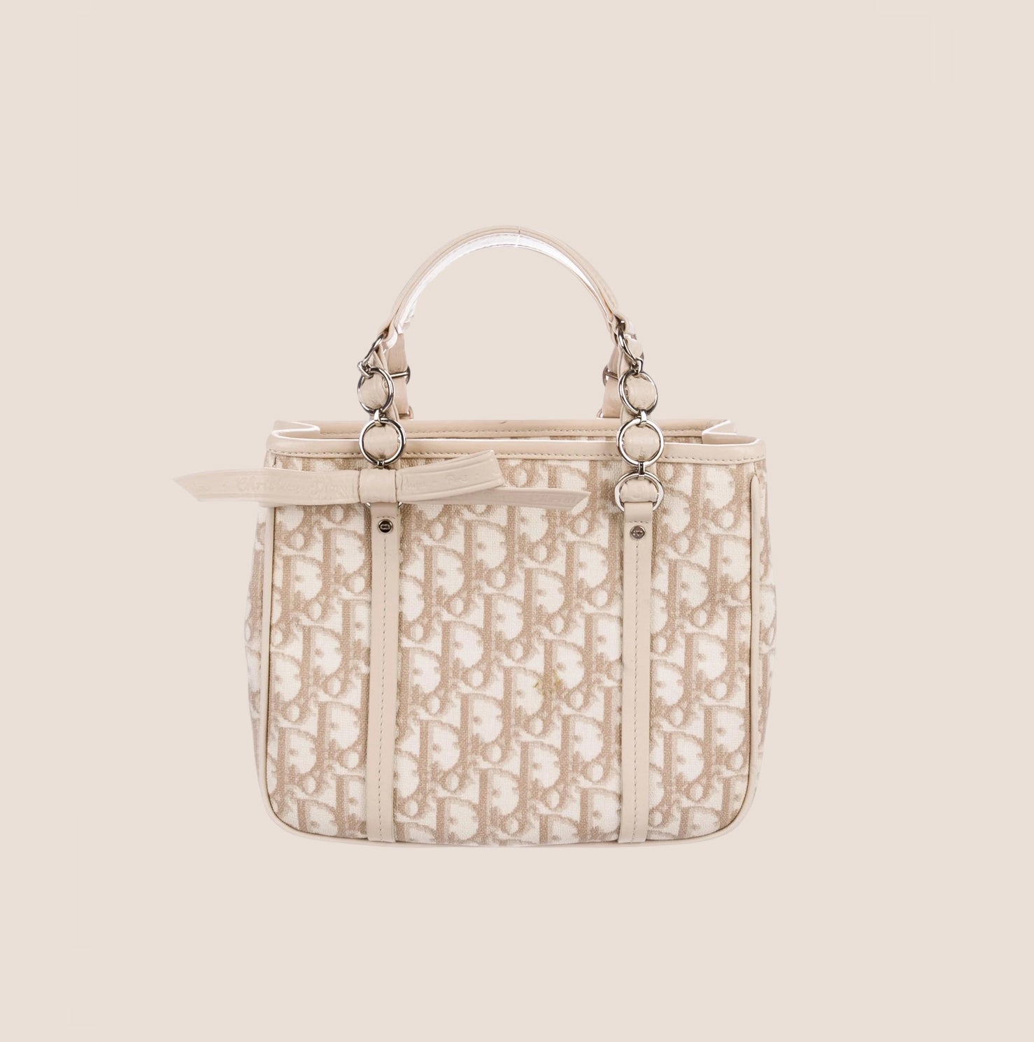 CHRISTIAN DIOR 2005 CREAM TROTTER ROMANTIQUE MINI TOTE BAG