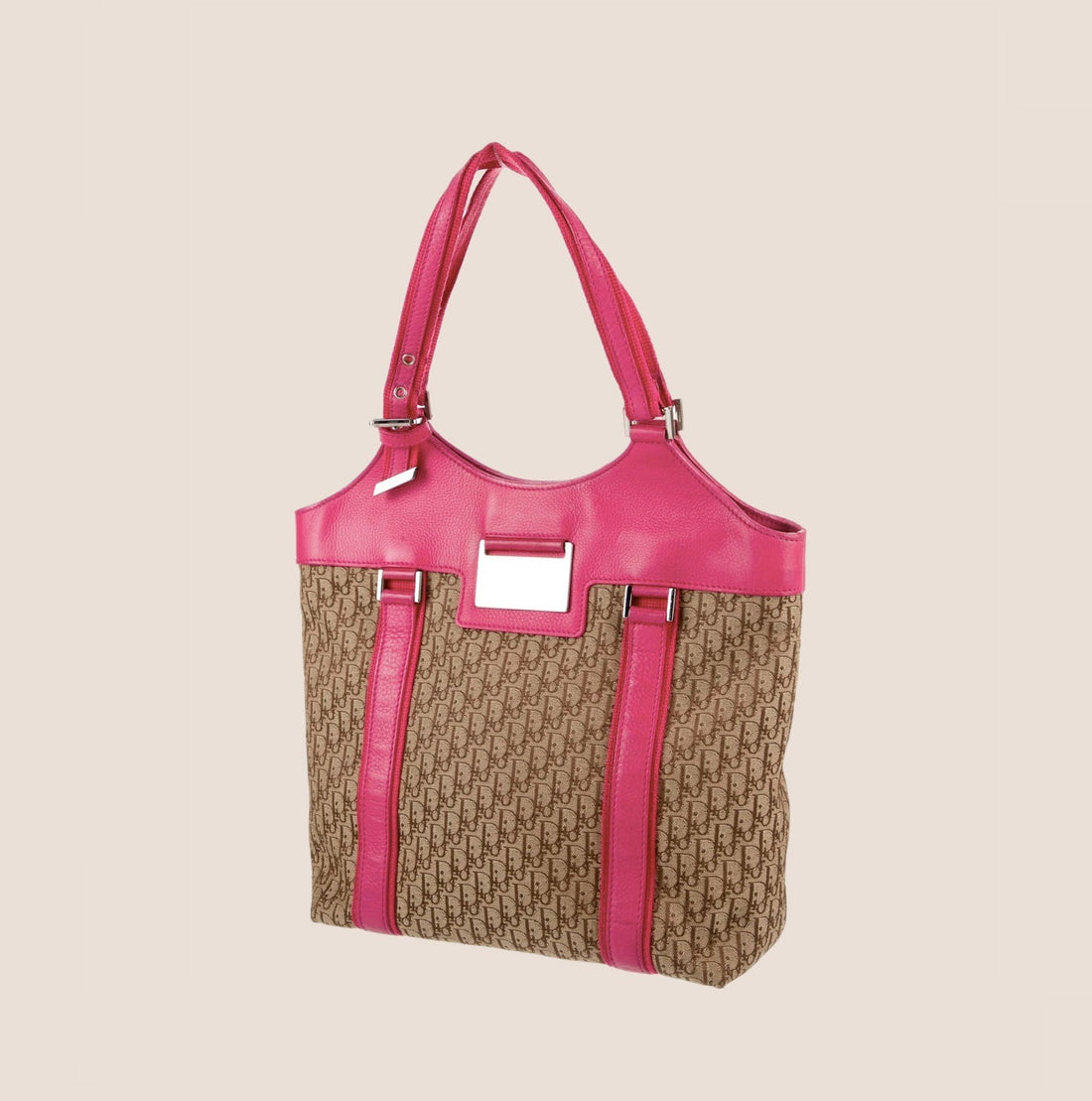 CHRISTIAN DIOR PINK & BROWN DIORISSIMO STREET CHIC TOTE BAG