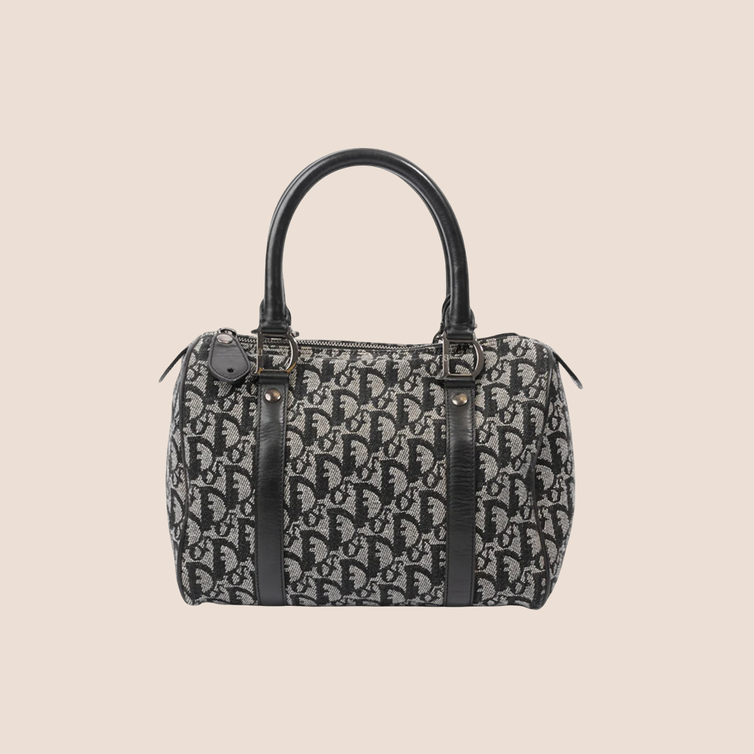 CHRISTIAN DIOR NAVY & GREY TROTTER DIORISSIMO BOSTON BAG