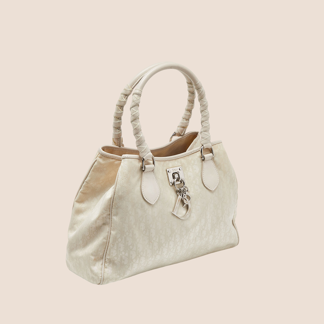 CHRISTIAN DIOR CREAM TROTTER LOVELY CHARM MINI TOTE BAG