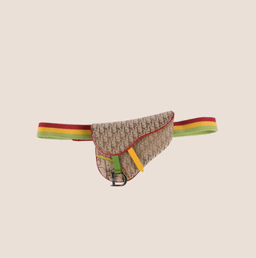 CHRISTIAN DIOR 2004 RASTA SADDLE BELT BAG