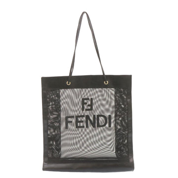 FENDI Tote Bag Nylon See-through mesh Black Auth am1409g