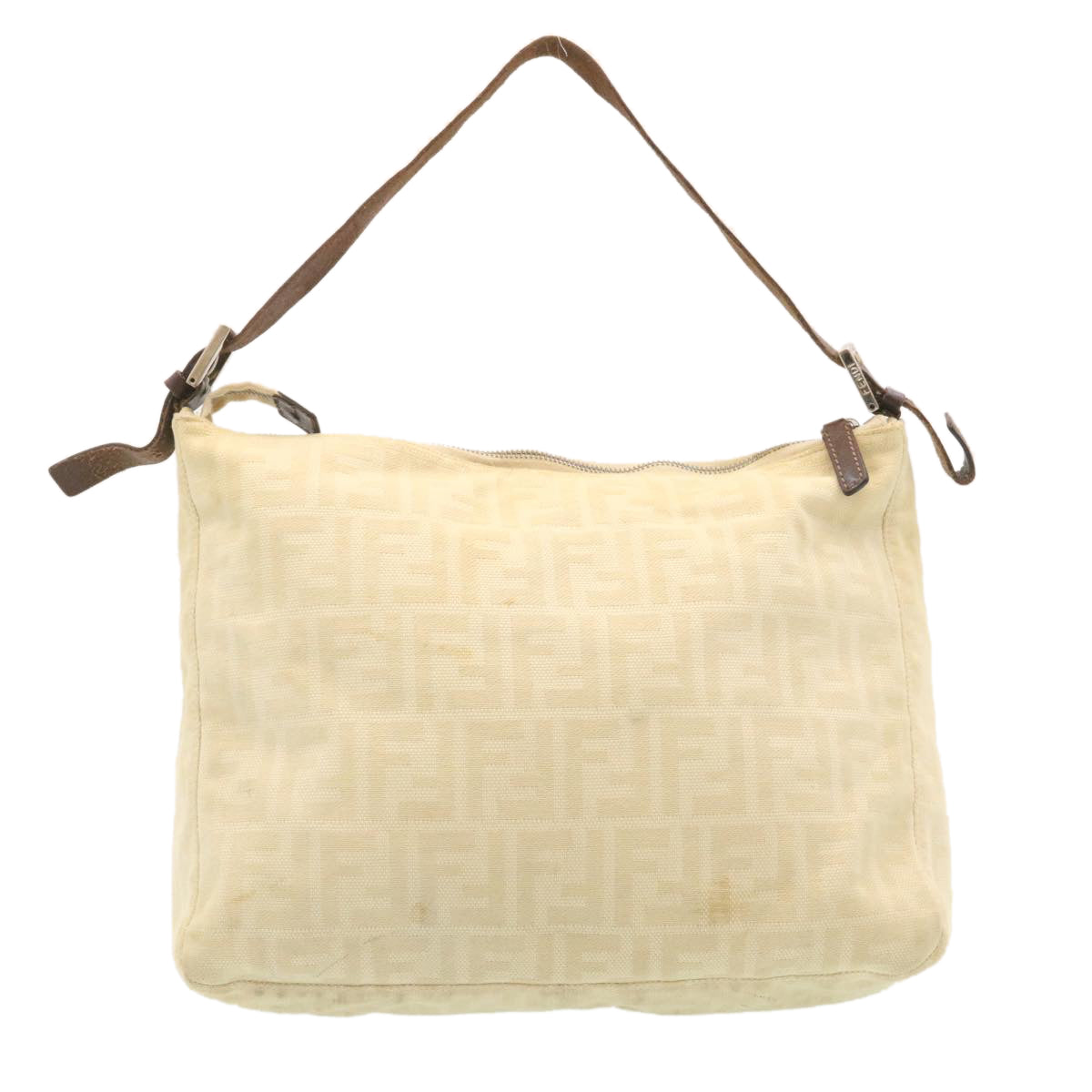 FENDI Zucca Canvas Mamma Baguette Shoulder Bag Beige  am2225g
