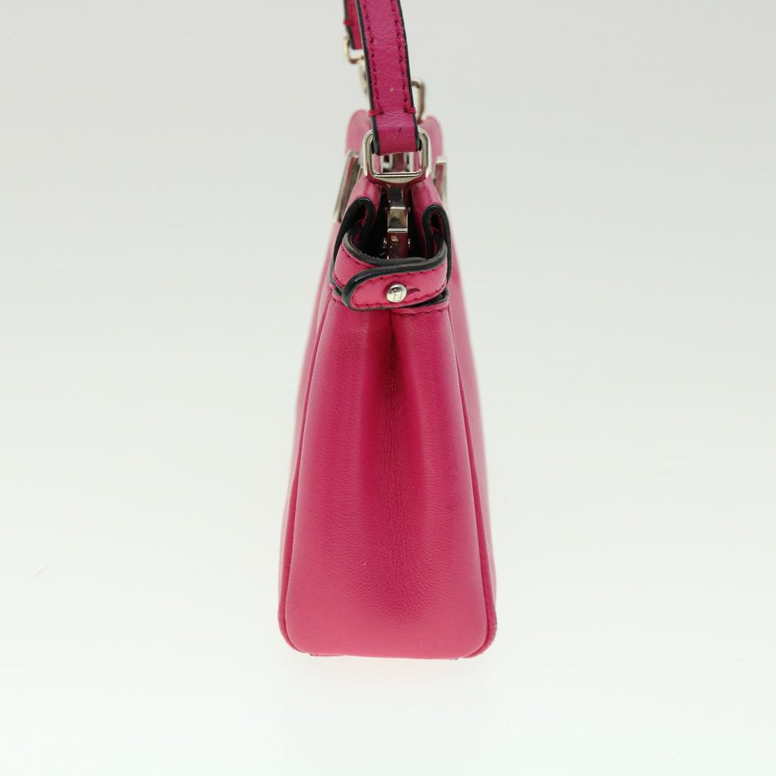 FENDI Micro Peek A Boo Hand Bag Leather 2way Pink Auth am2705gA