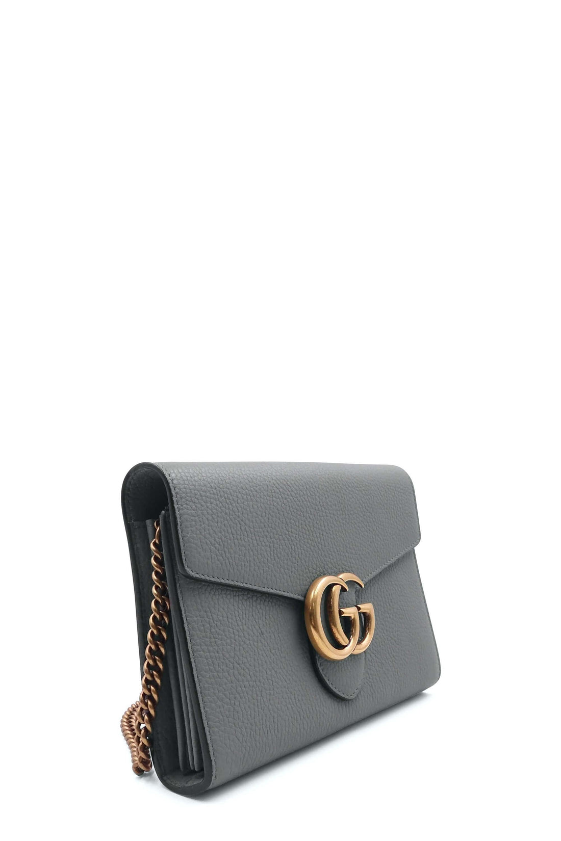 GG Marmont Leather Mini Chain Bag Grey