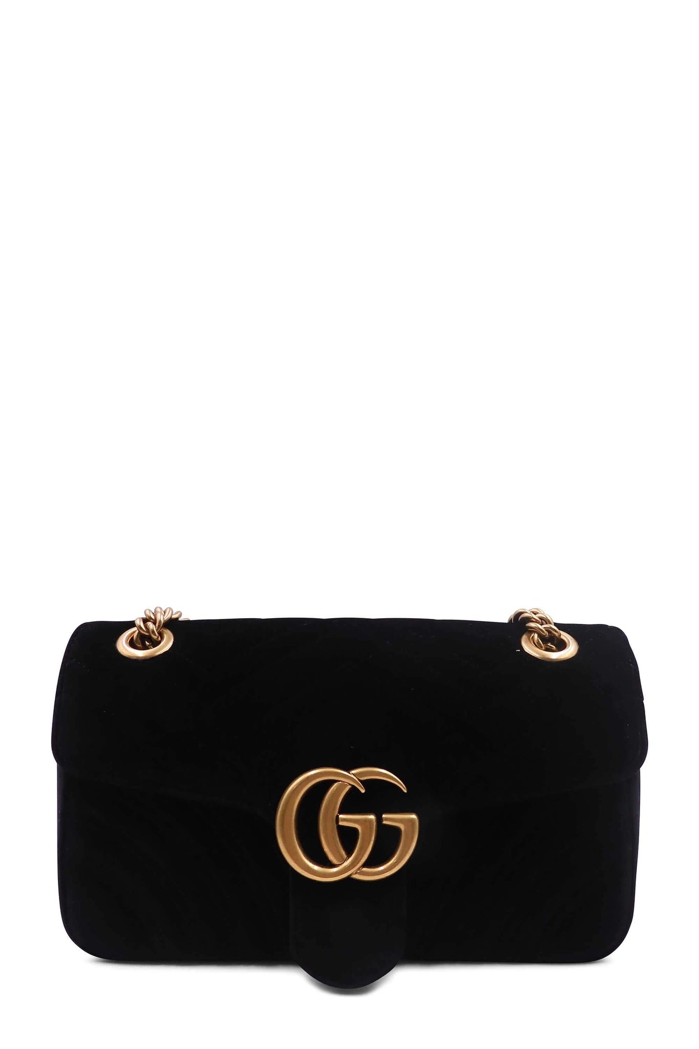 GG Marmont Small Matelasse Shoulder Bag Velvet Black