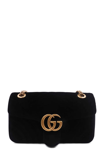 GG Marmont Small Matelasse Shoulder Bag Velvet Black