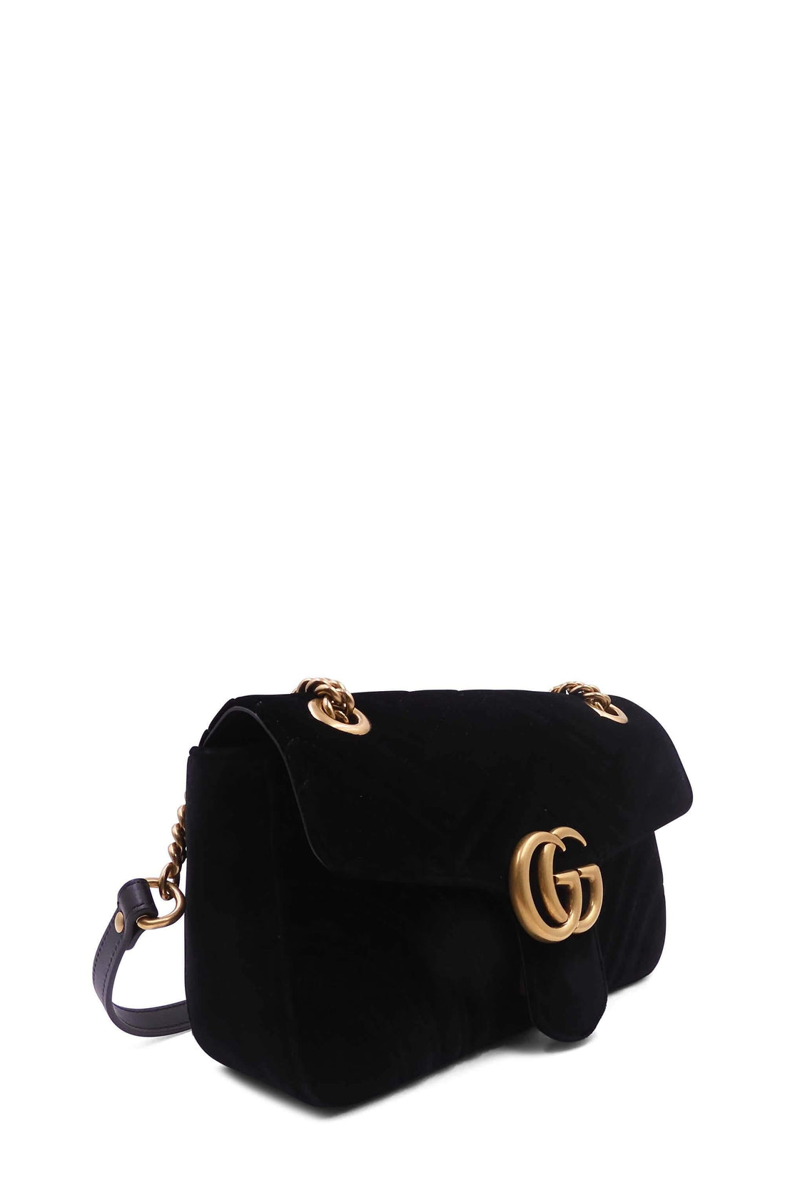 GG Marmont Small Matelasse Shoulder Bag Velvet Black
