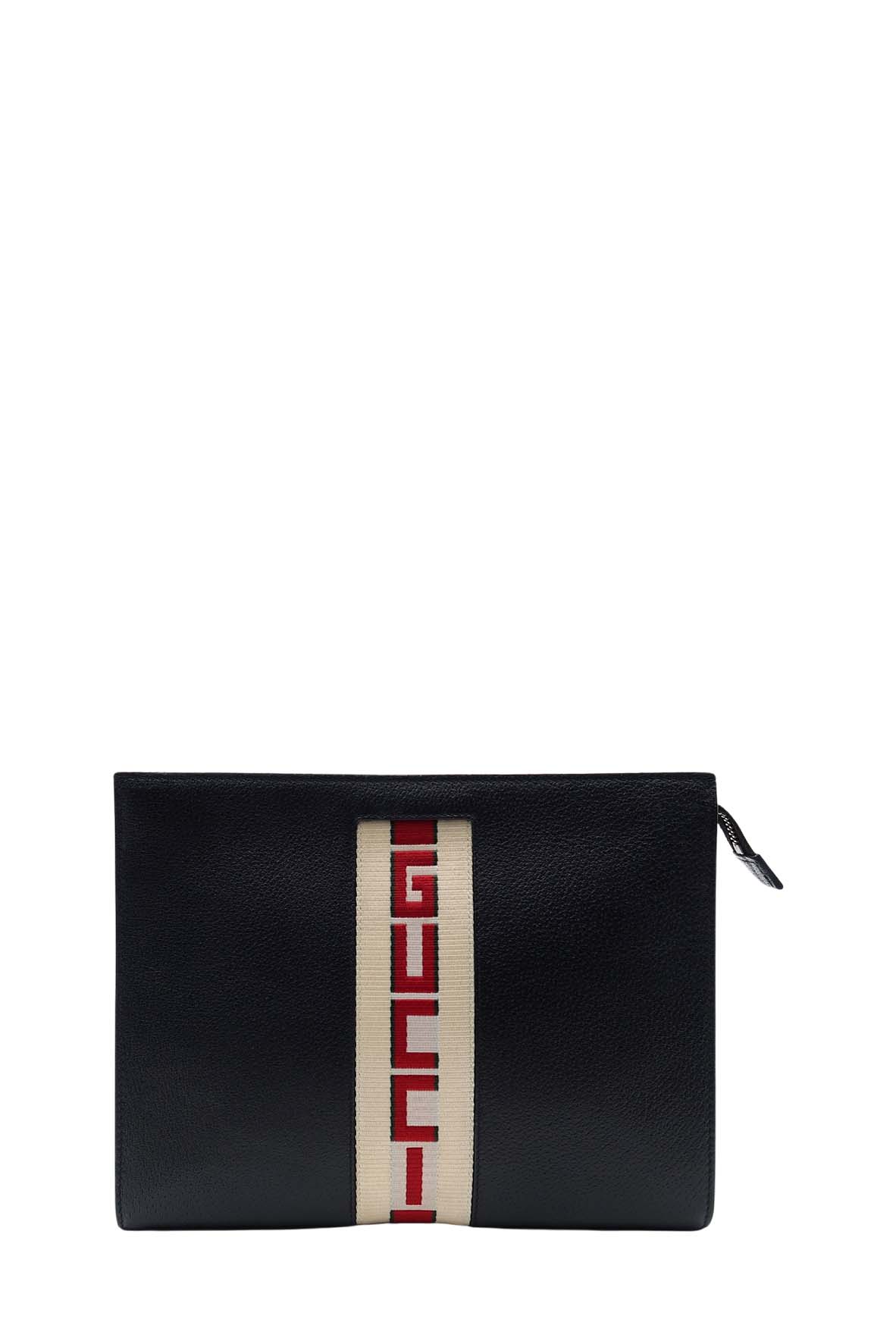 Gucci Jacquard Ribbon Clutch Black