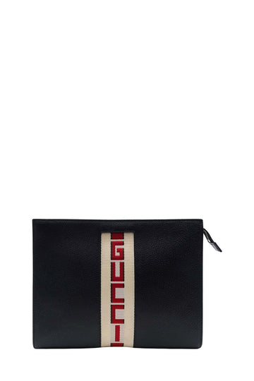 Gucci Jacquard Ribbon Clutch Black