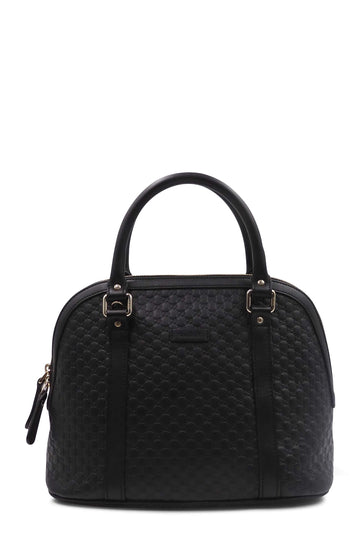 Medium Microguccissima Dome Satchel Black