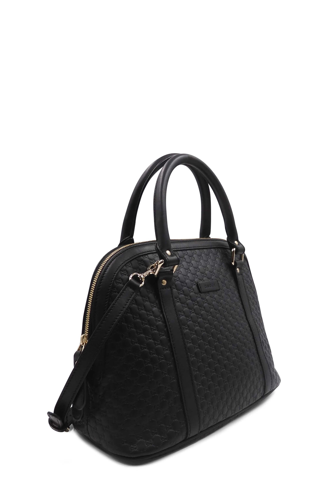 Medium Microguccissima Dome Satchel Black