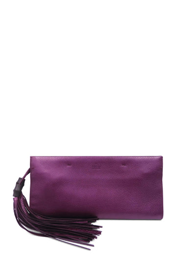 Nouveau Bamboo Tassel Clutch Purple