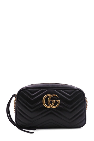 Small GG Marmont Matelasse Shoulder Bag Black