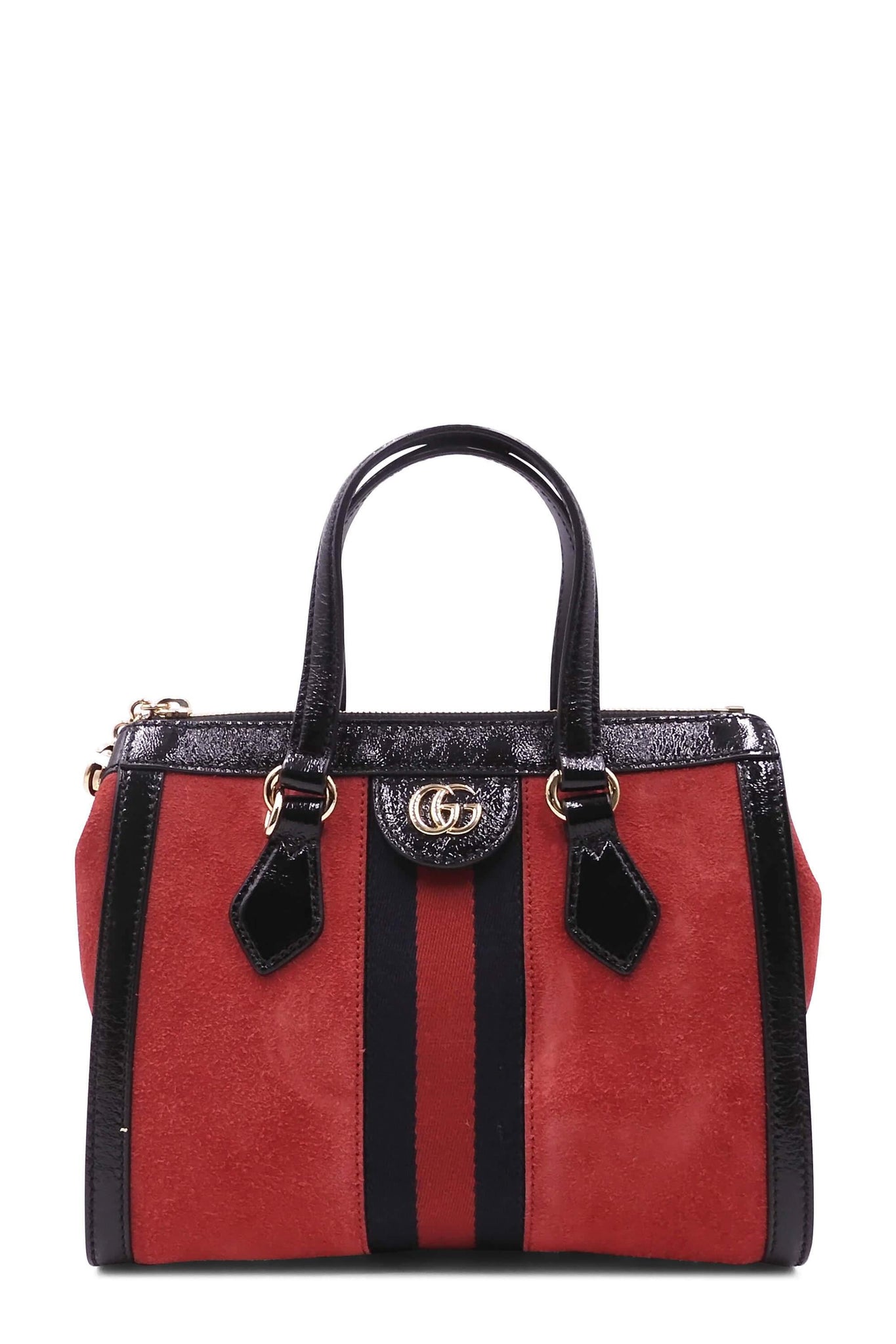 Small Ophidia GG Tote Black Red