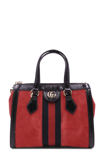 Small Ophidia GG Tote Black Red