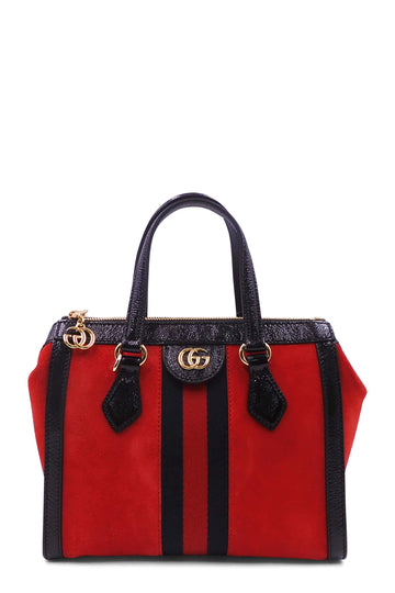 Small Ophidia GG Tote Red Black