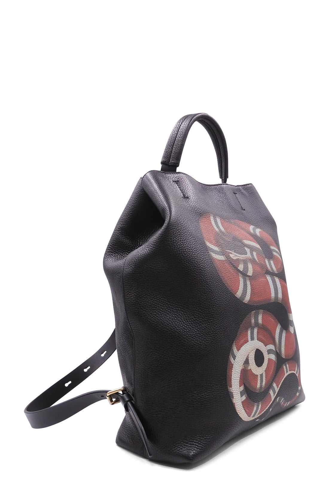 Snake Print Tote Black