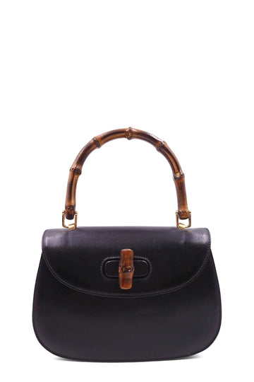 Vintage Bamboo Top Handle Bag Black