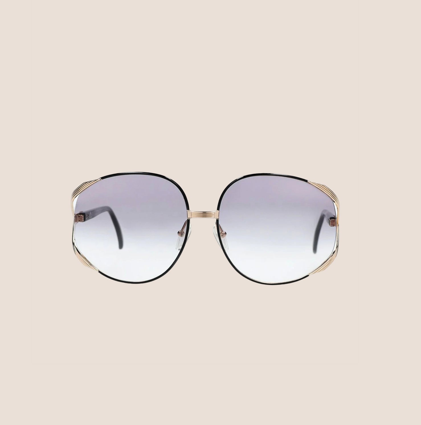 CHRISTIAN DIOR BLACK & GOLD OVERSIZED SUNGLASSES