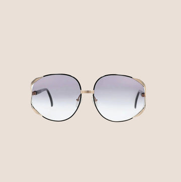 CHRISTIAN DIOR BLACK & GOLD OVERSIZED SUNGLASSES