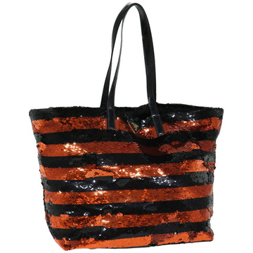 PRADA Sequin Tote Bag Nylon Orange  hk1096