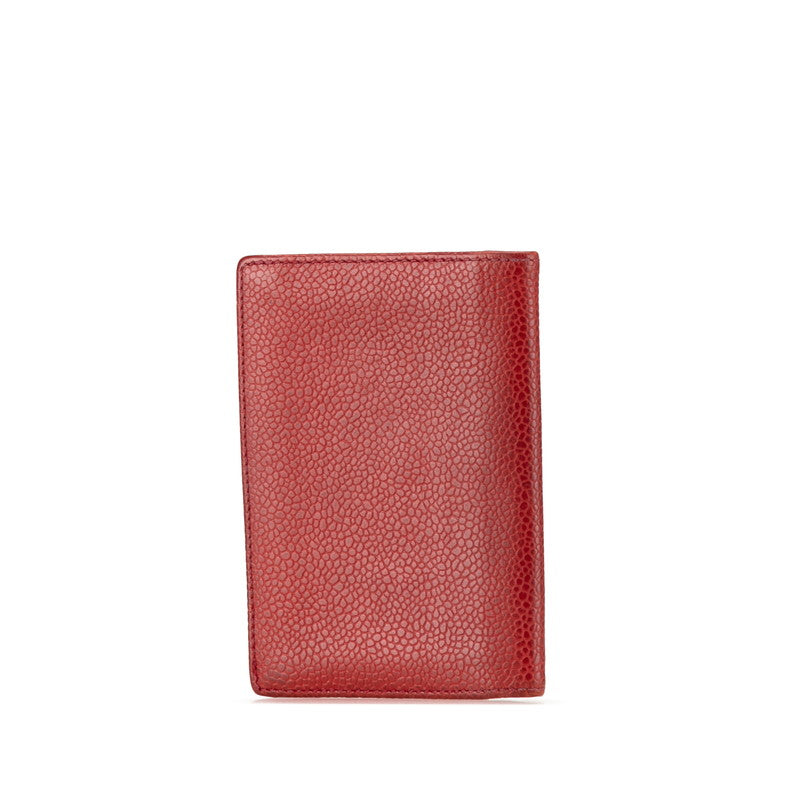 Chanel Caviar Skin Card Case Red