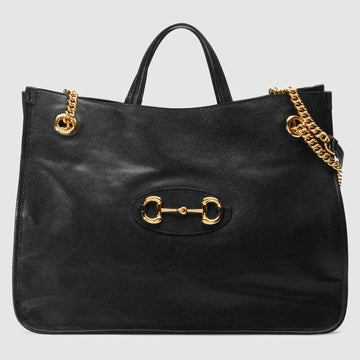 Gucci Horsebit 1955 Large Tote Bag Black Leather