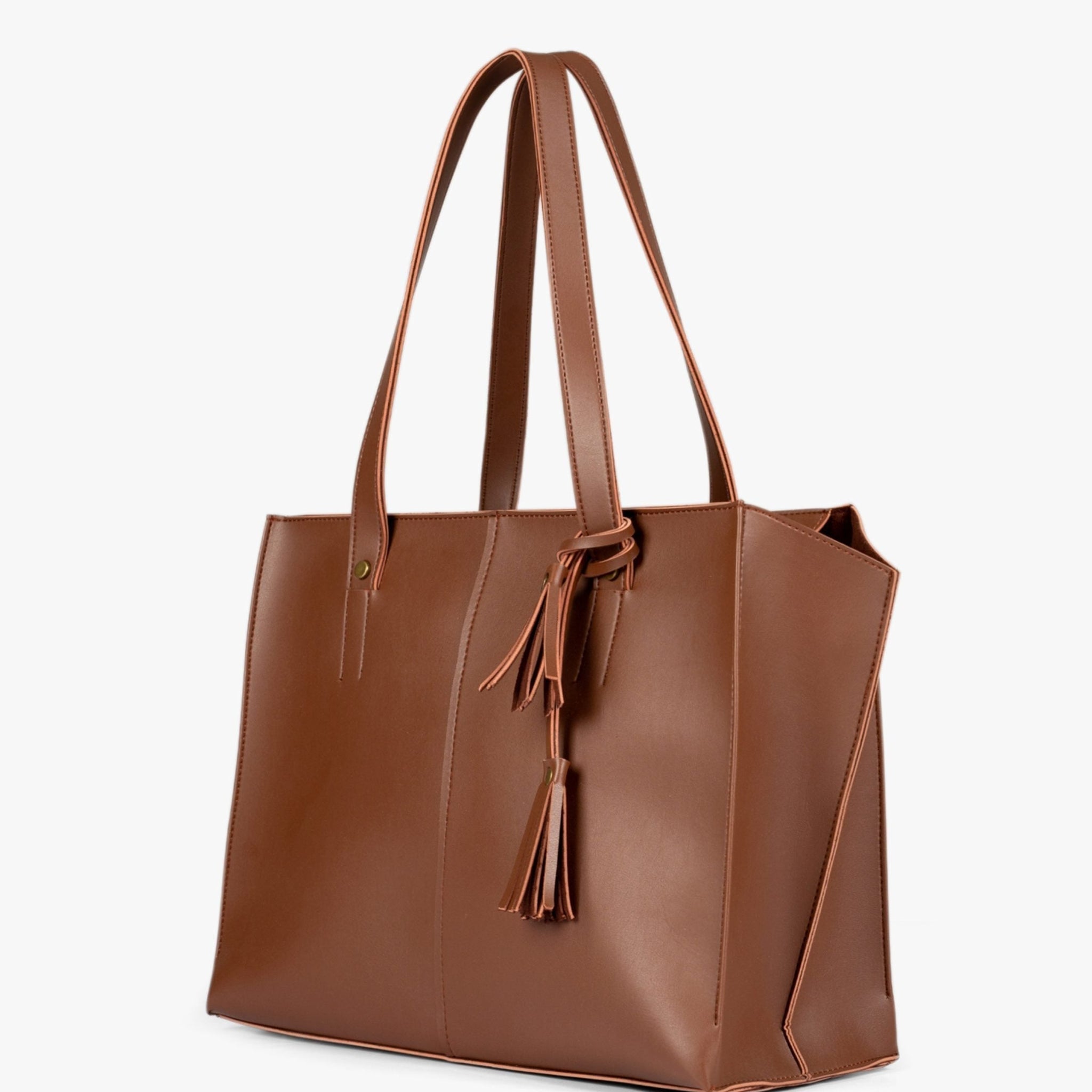 Horse brown over the shoulder Tote Bags