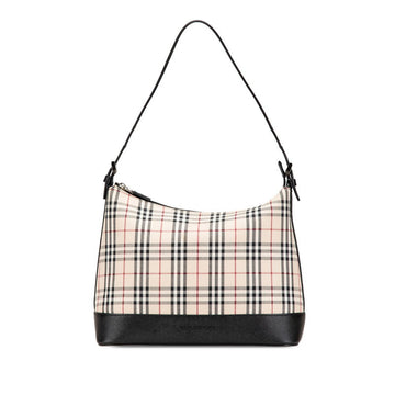 Burberry Nova Check Canvas Leather Shoulder Bag