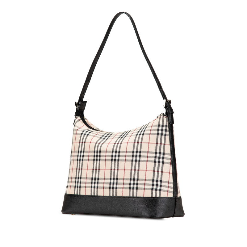 Burberry Nova Check Canvas Leather Shoulder Bag