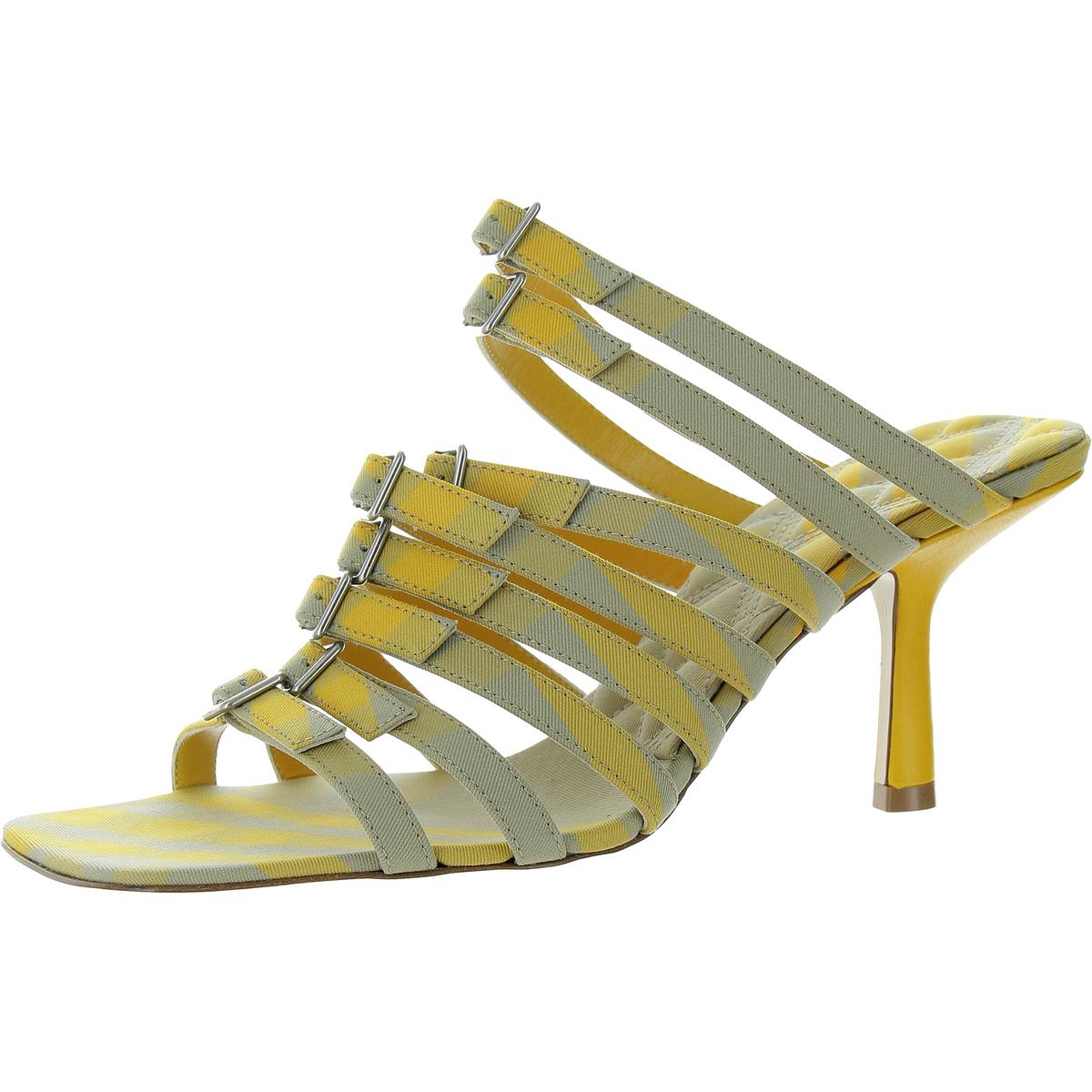 Womens Plaid Canvas Mule Sandals