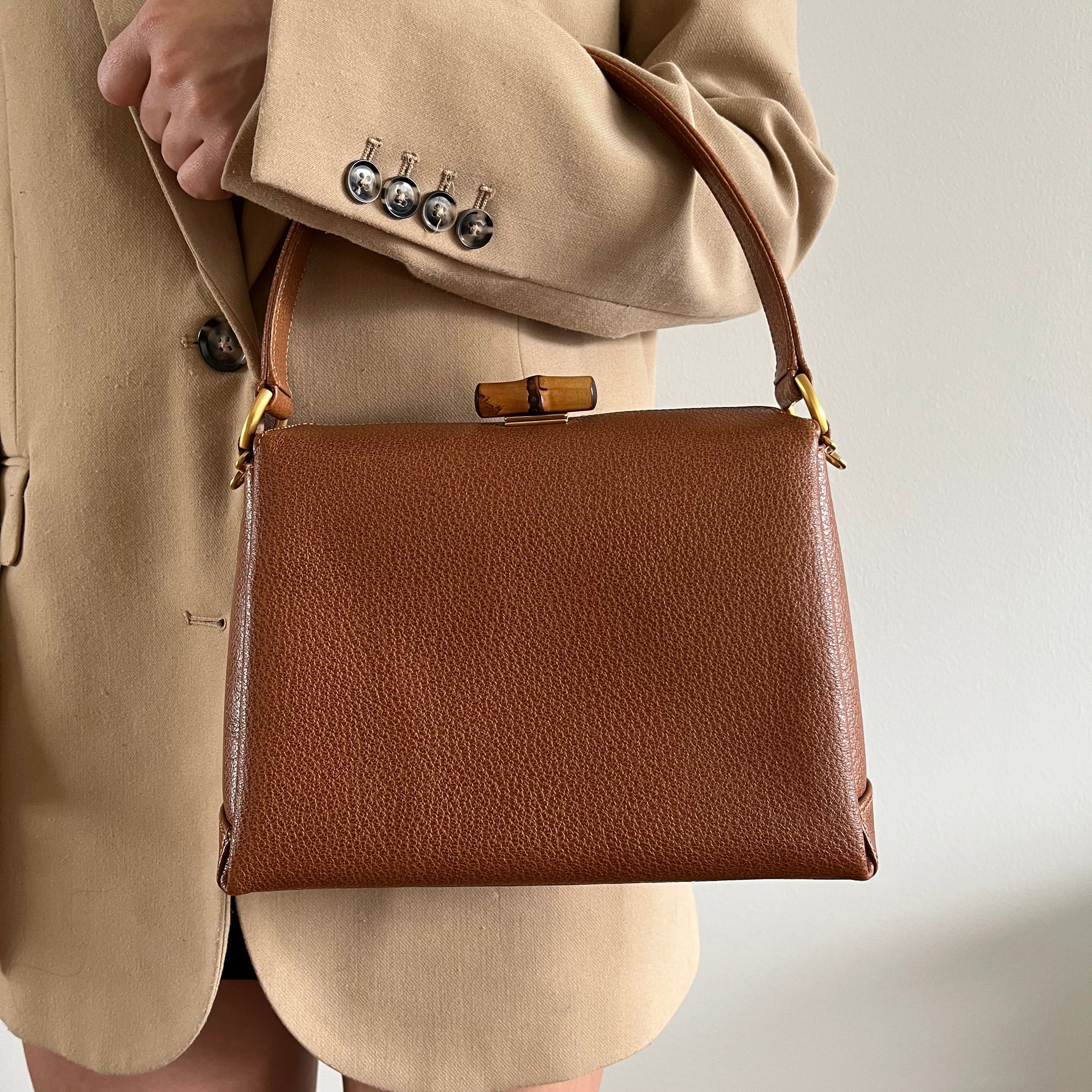 Gucci bamboo brown handbag
