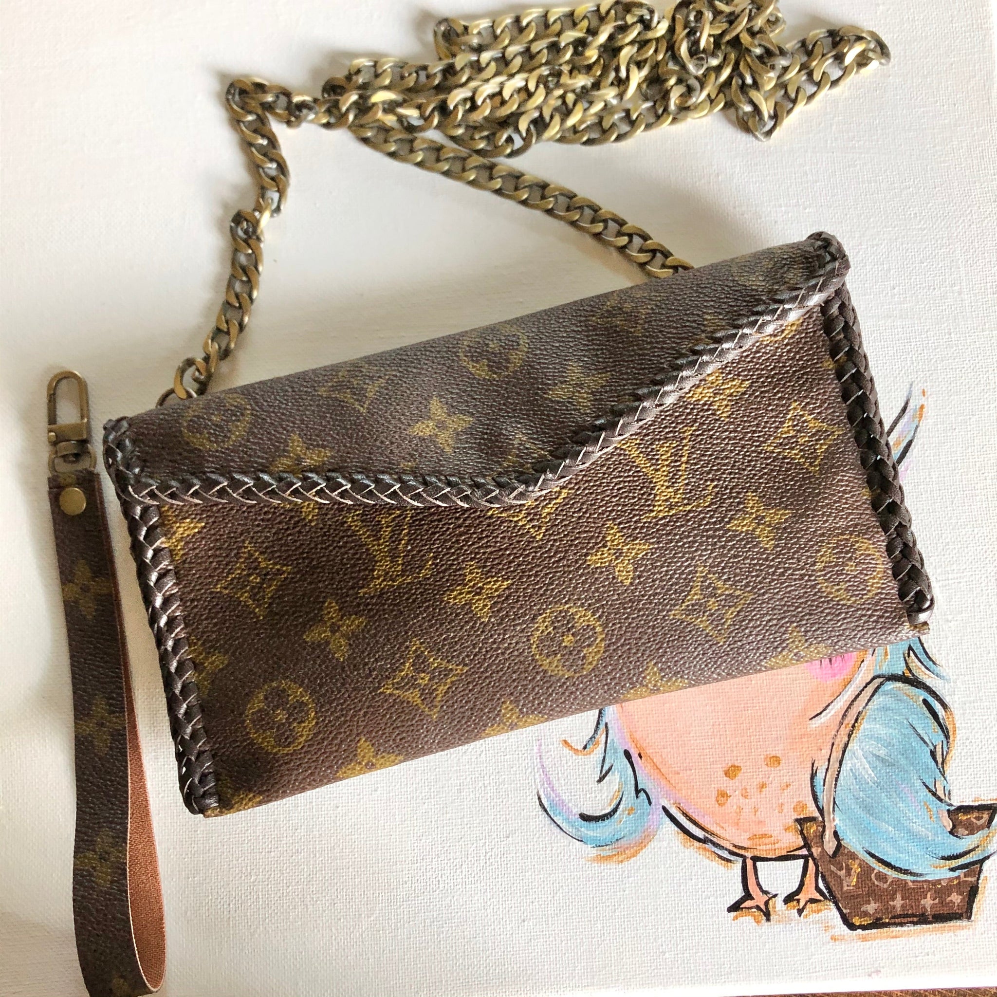 The Fanny Pack Wren in Monogram - Fanny Pack/Crossbody/Wristlet/Clutch Bag