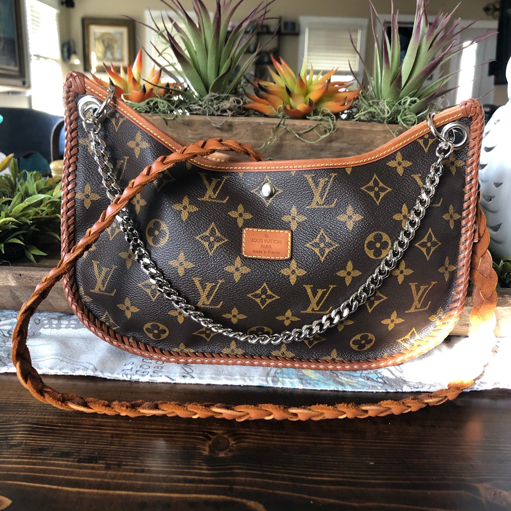 The Peacock -Prestige Totes Bags Monogram Hobo Shoulder/Crossbody Bag - Silver Hardware