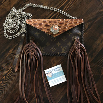 The Fringed Wren - CognacPrestige Totes Bags Wristlet/Crossbody/Clutch Bag