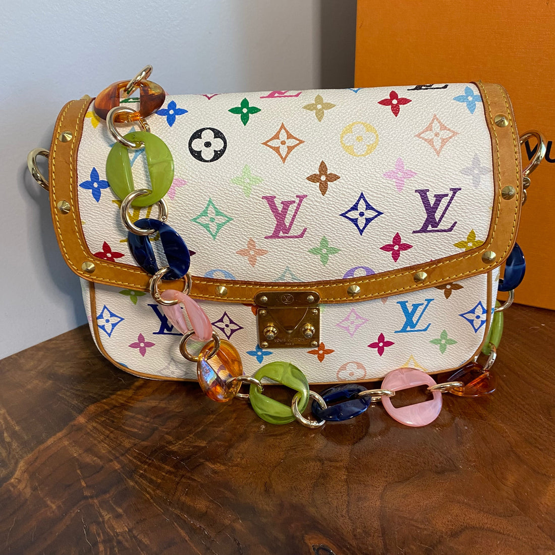 The Egret Crossbody/Shoulder Bag -Prestige Totes Bags Monogram in White Multicolor